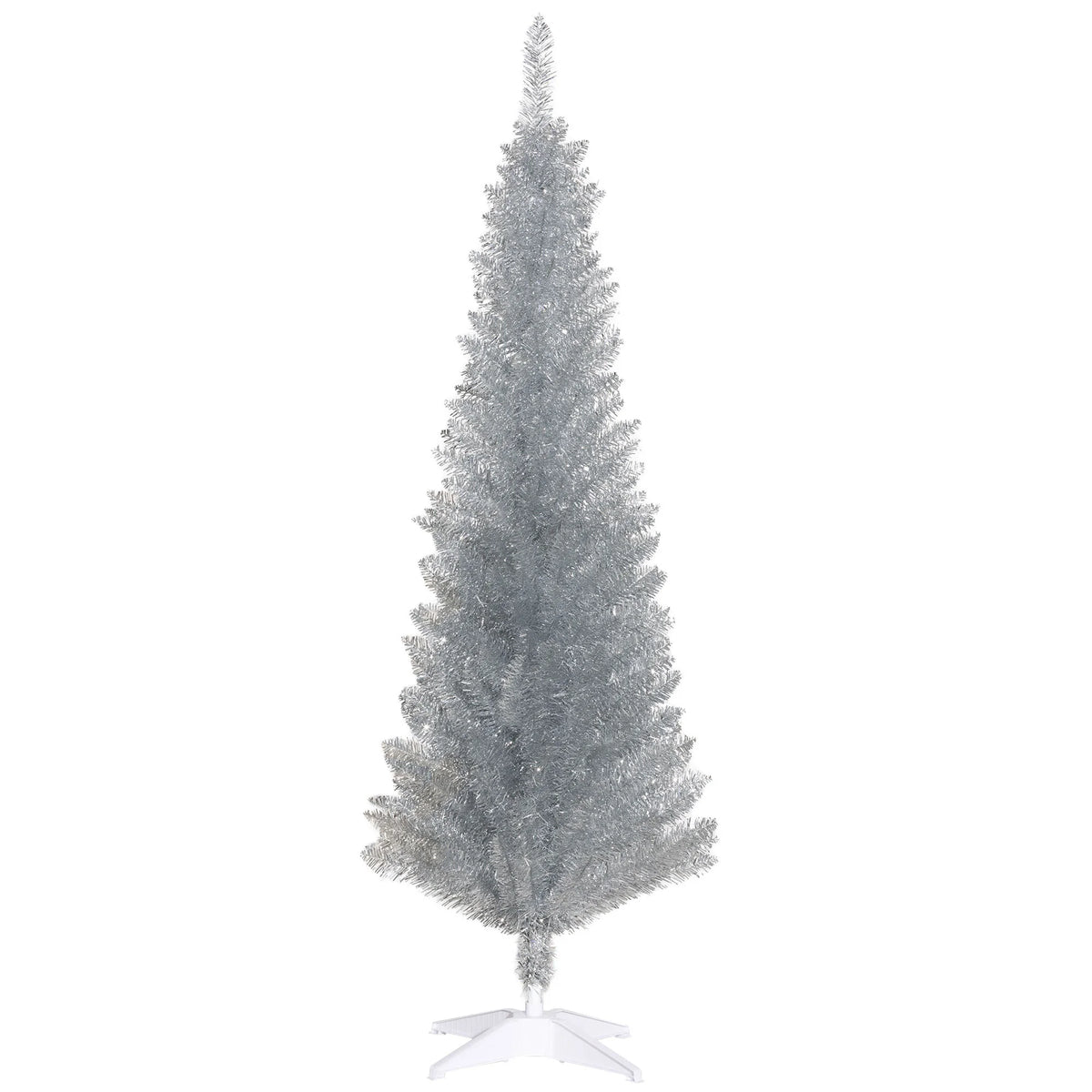 Silverspire slim silver pencil Christmas tree with detachable base
