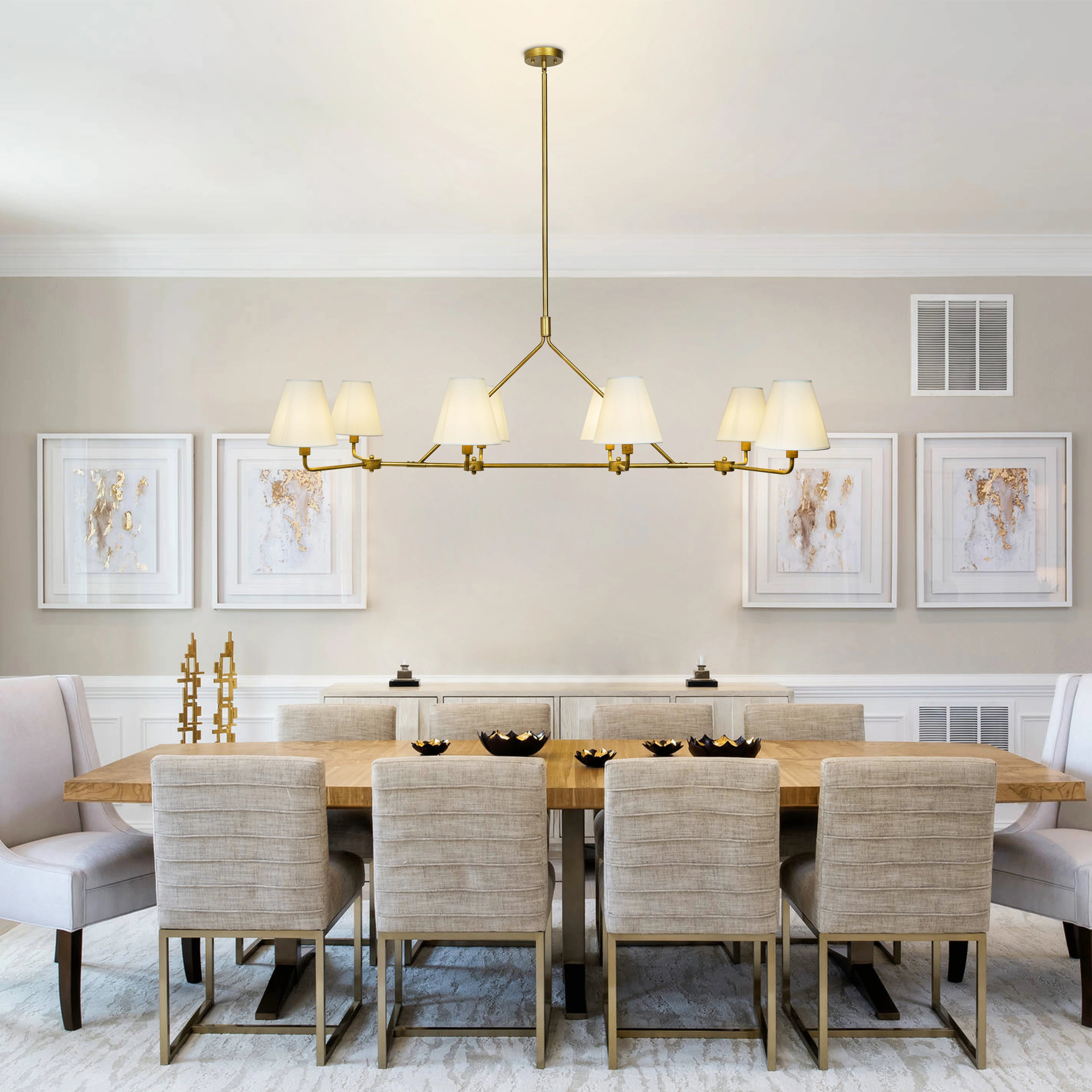 Elowen 59-Inch Gold 8-Light Linear Chandelier