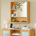 Charmline original Wood Brown mirrored cabinet with open shelving; styling accessories are not included