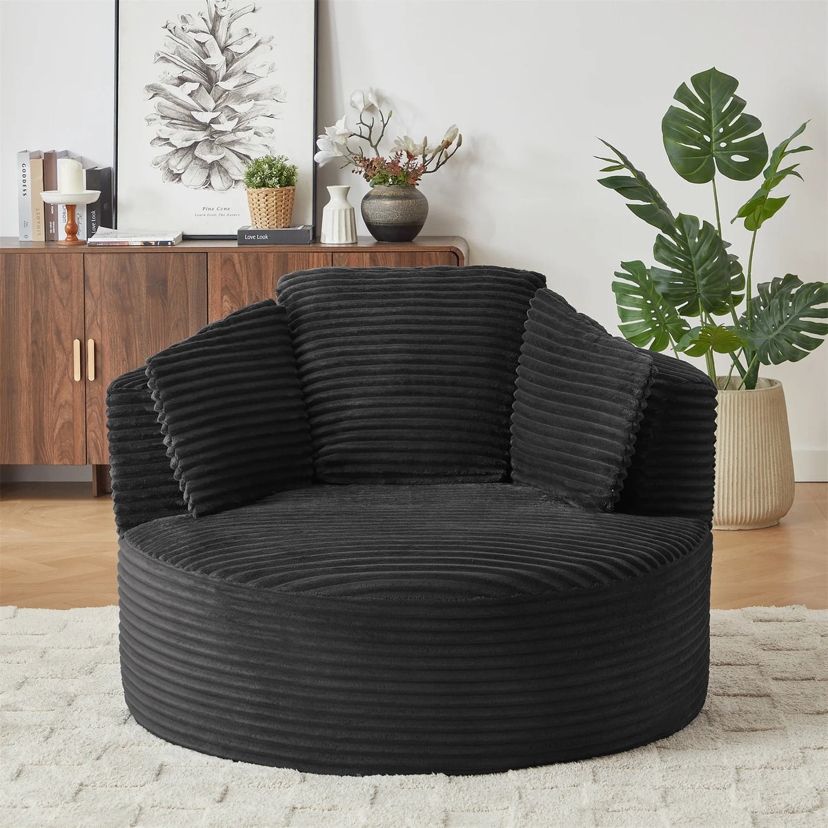 Sarrowby Round Corduroy Lounge Chair