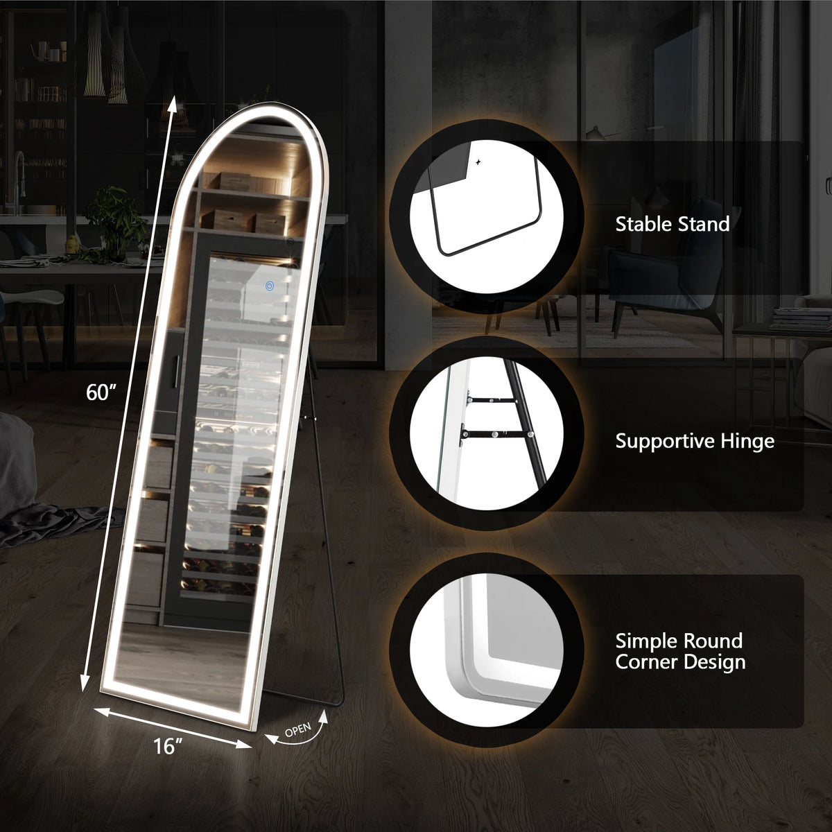 Gossamercharm LED Full-Length Mirror