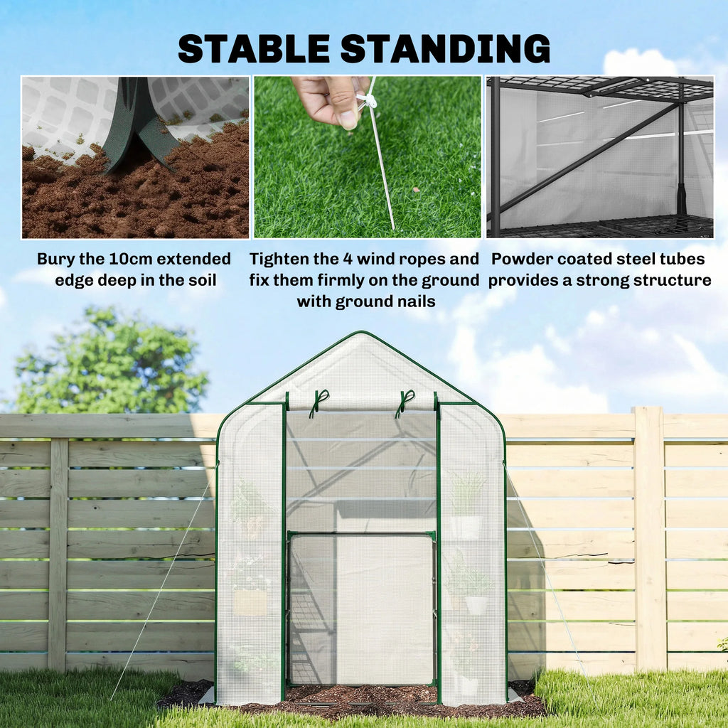 Verdantreach Six-Shelf Mini Greenhouse – White
