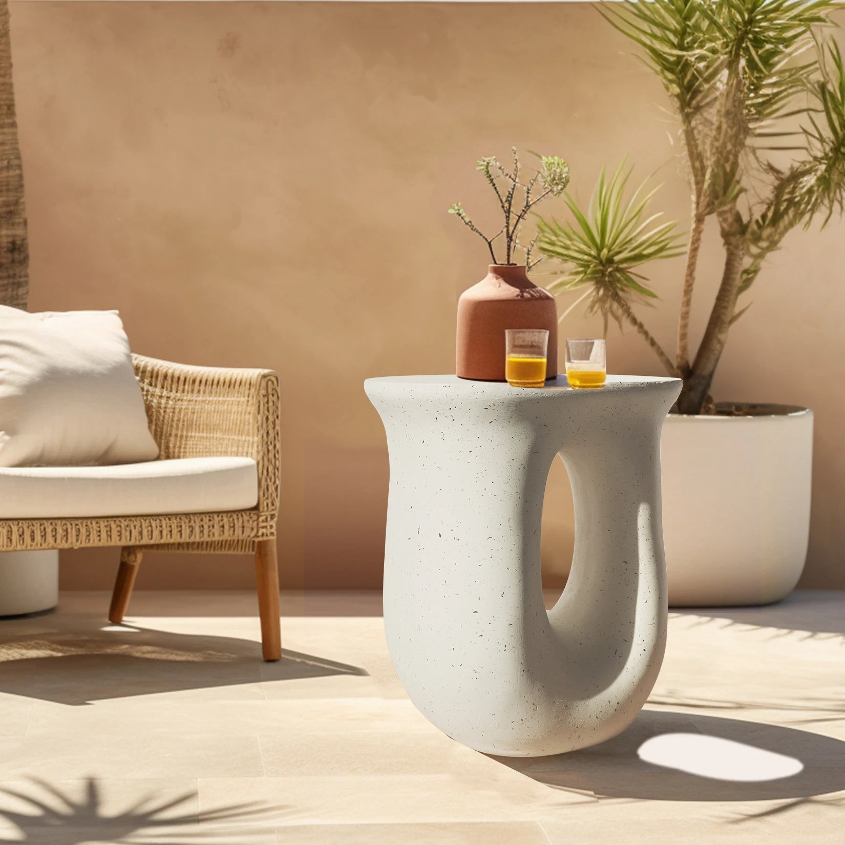 Koba Sculptural Concrete Side Table