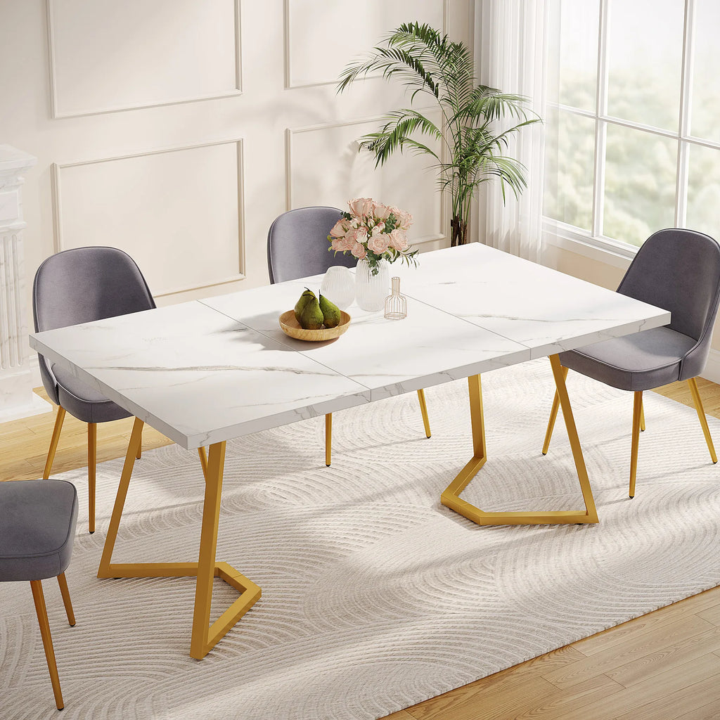 Aureum Faux Marble Dining Table