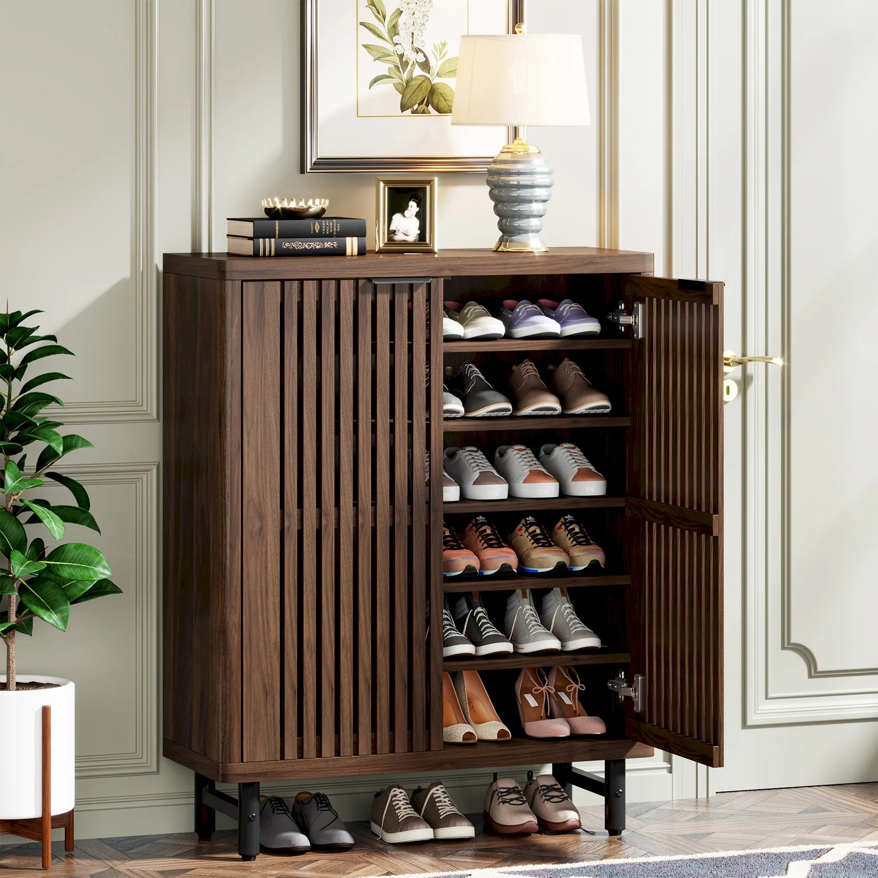 Adisa Louvered Shoe Cabinet