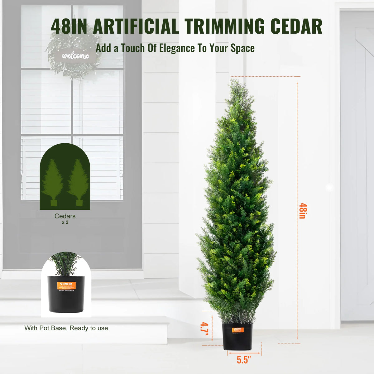 Cedarcrest Artificial Cedar Topiary Set of 2