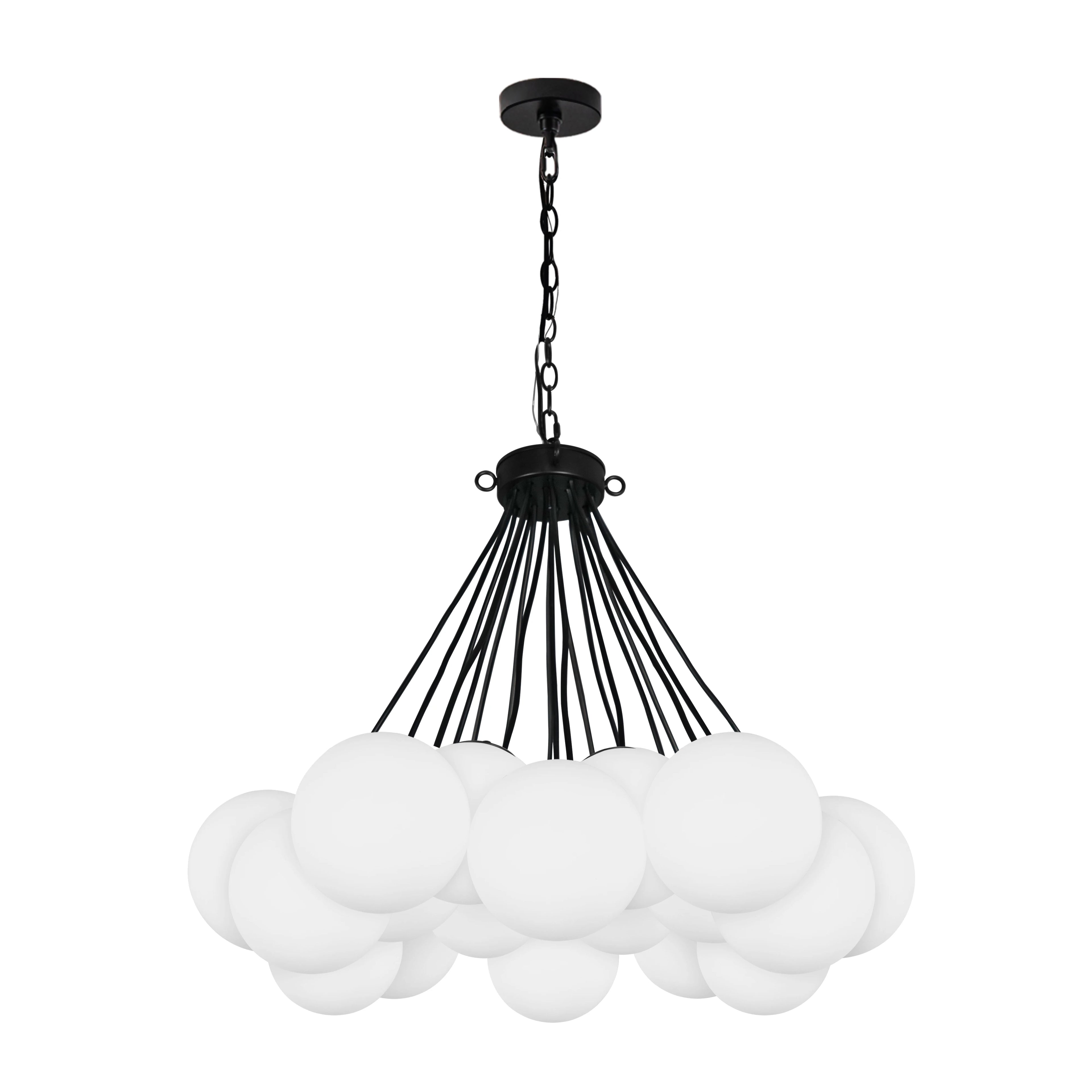 Cloudbell Glass Cluster Chandelier – Black