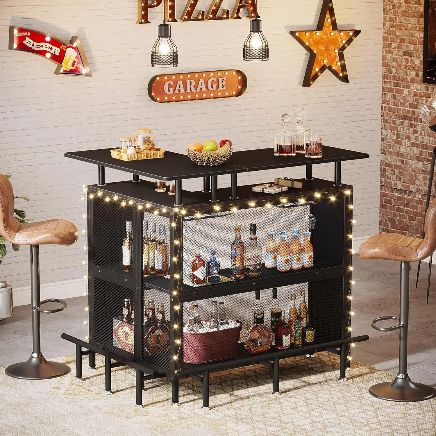 Calder L-Shaped Bar Cabinet