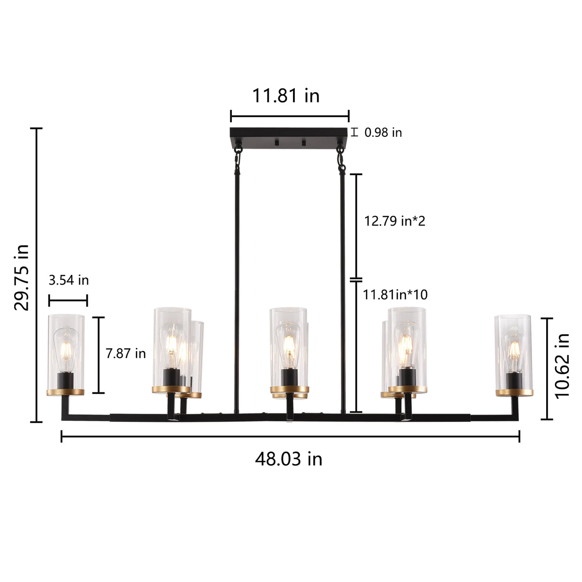 Westhaven Eight-Light Linear Chandelier