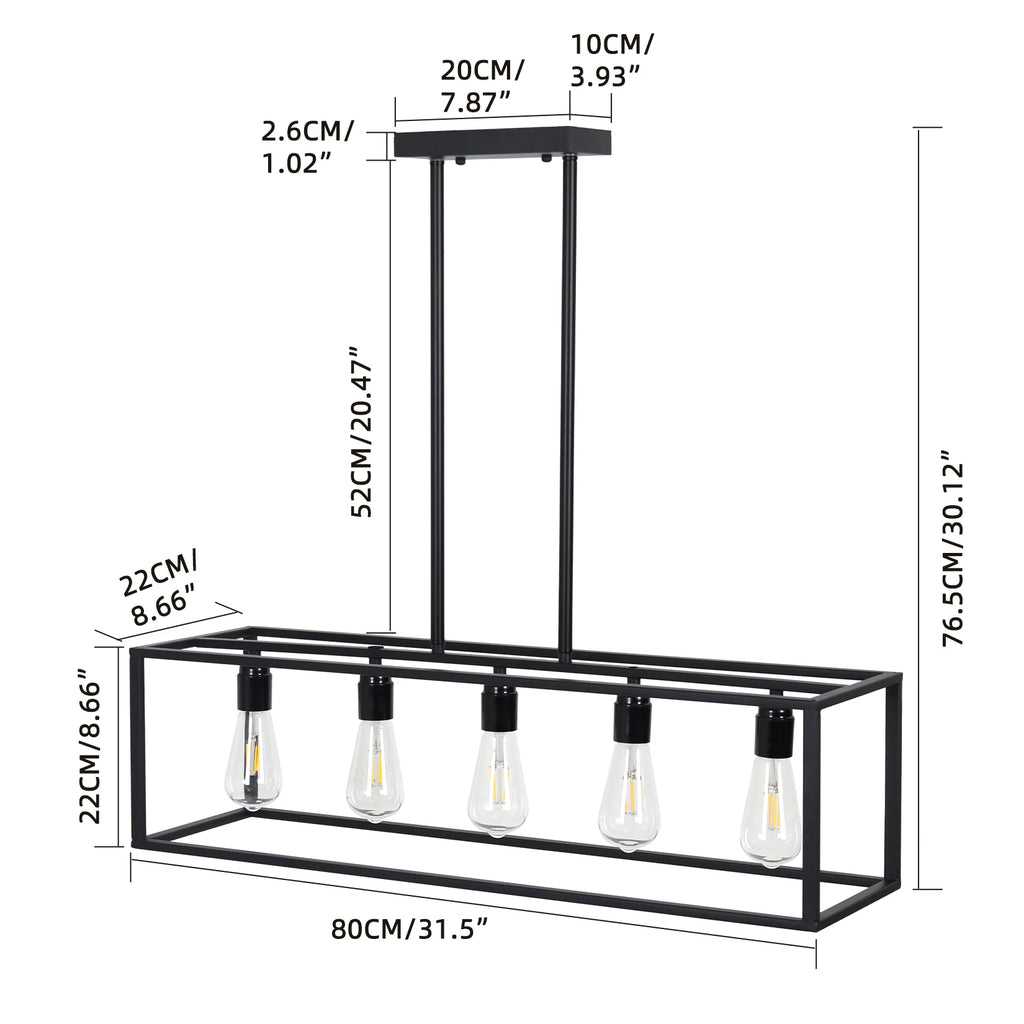 Emberline Five-Light Linear Chandelier – Black