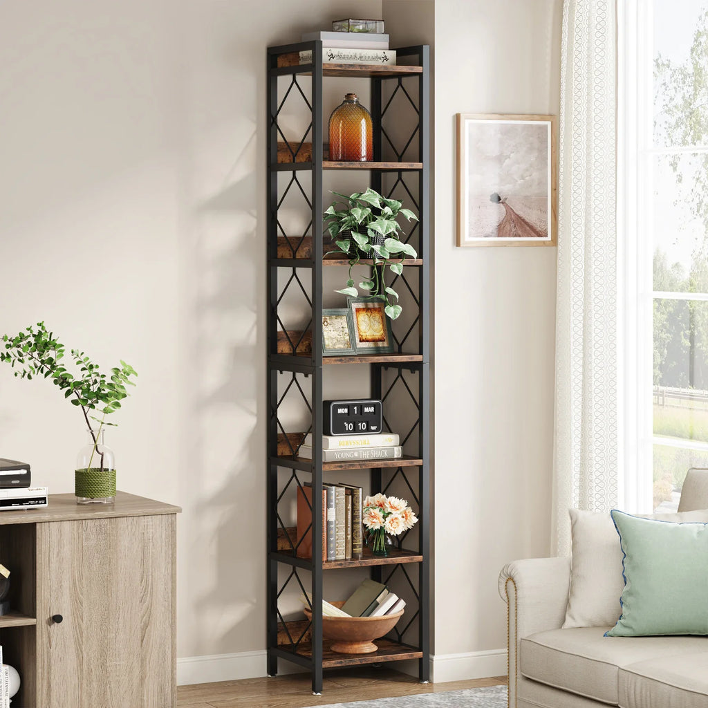 Ayo 7-Tier Narrow Bookcase