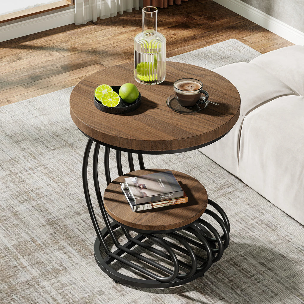 Tavio Curved 2-Tier End Table