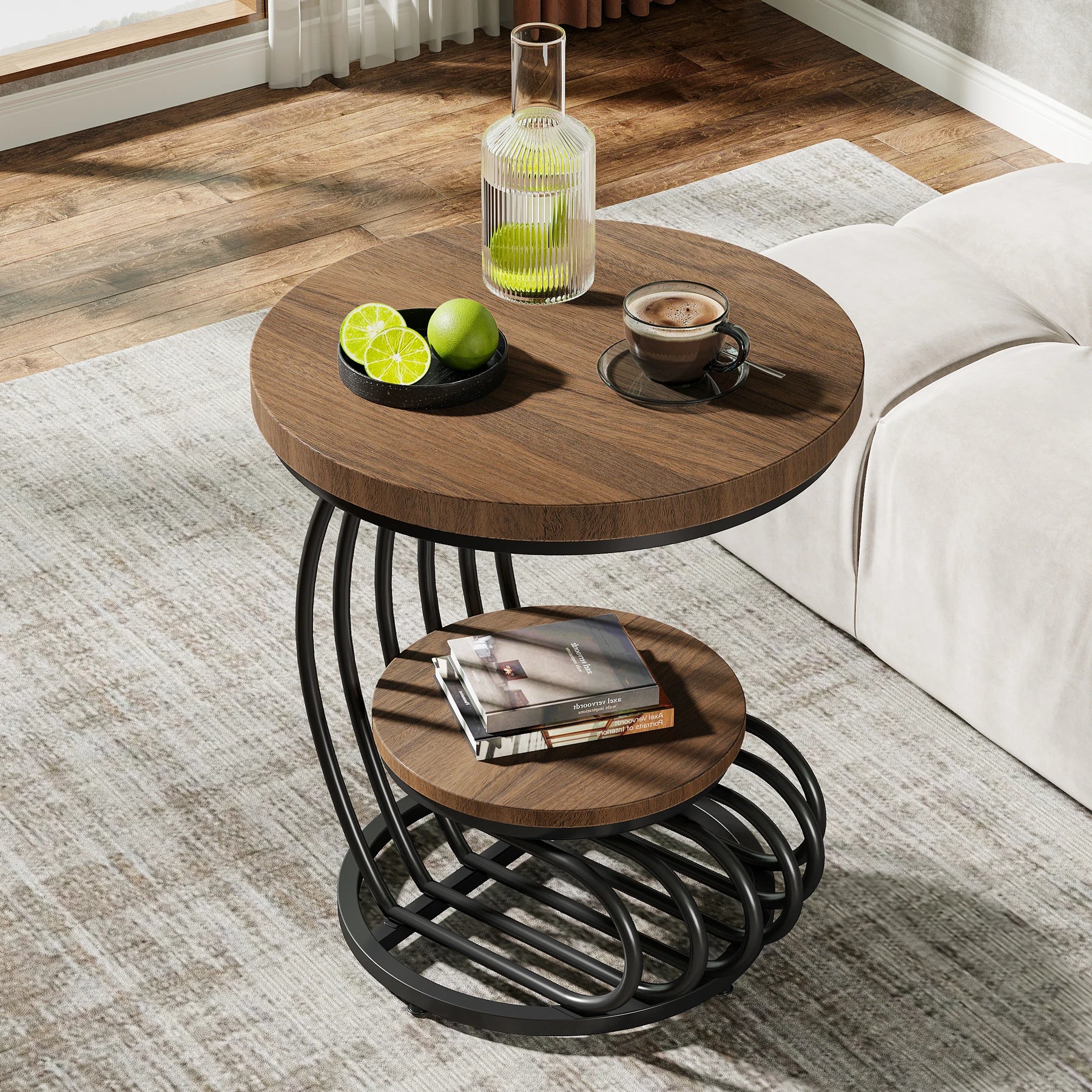 Tavio Curved 2-Tier End Table