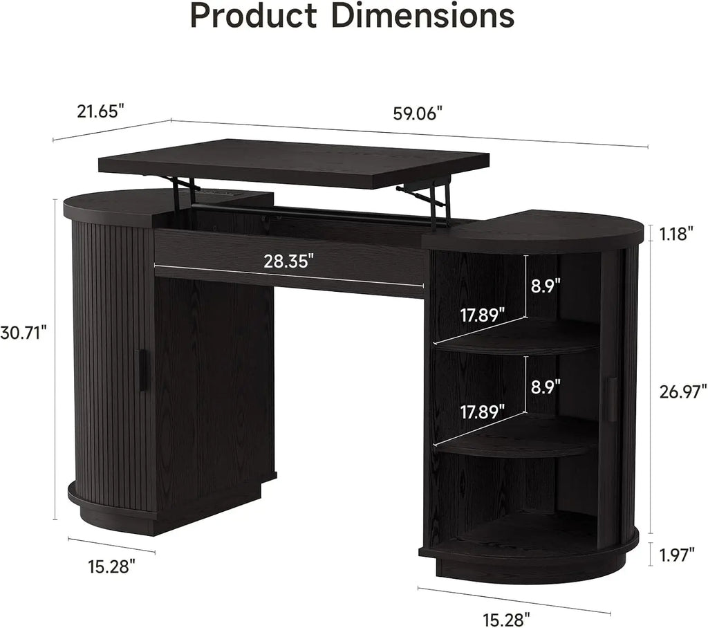 Quillloom Lift-Top Desk with USB Charging