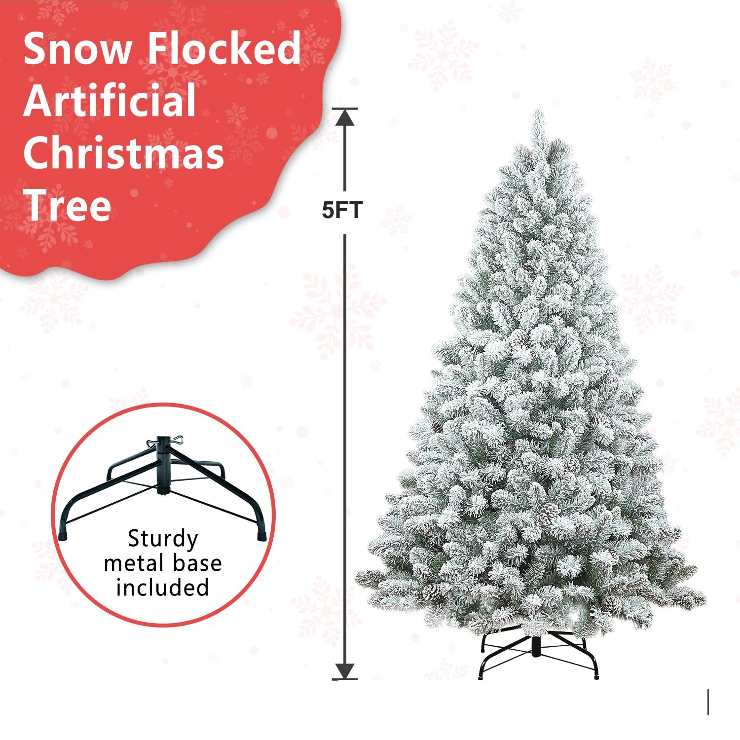 Everfrost Snowy Pinecone Christmas Tree