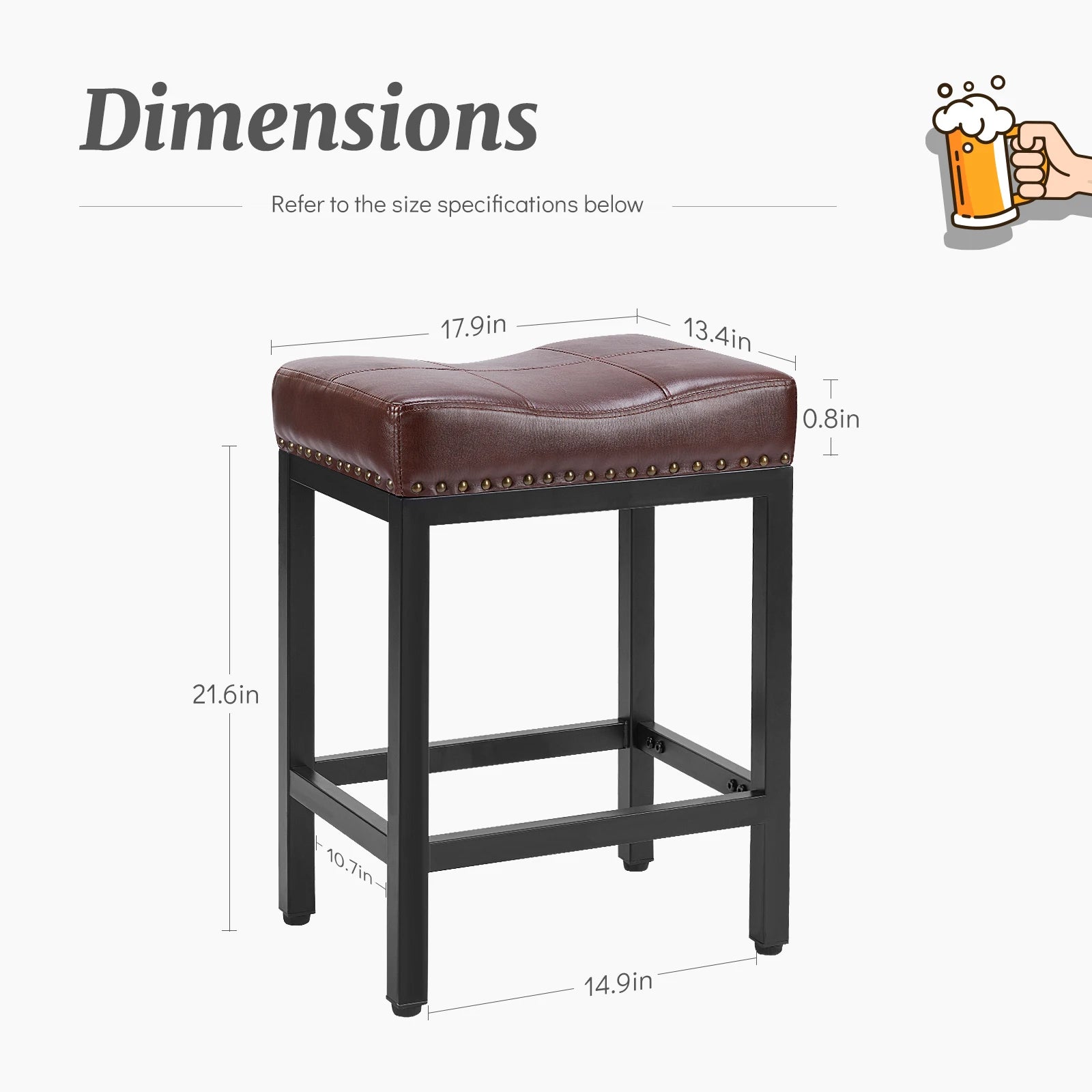 Brenner Faux Leather Saddle Stool