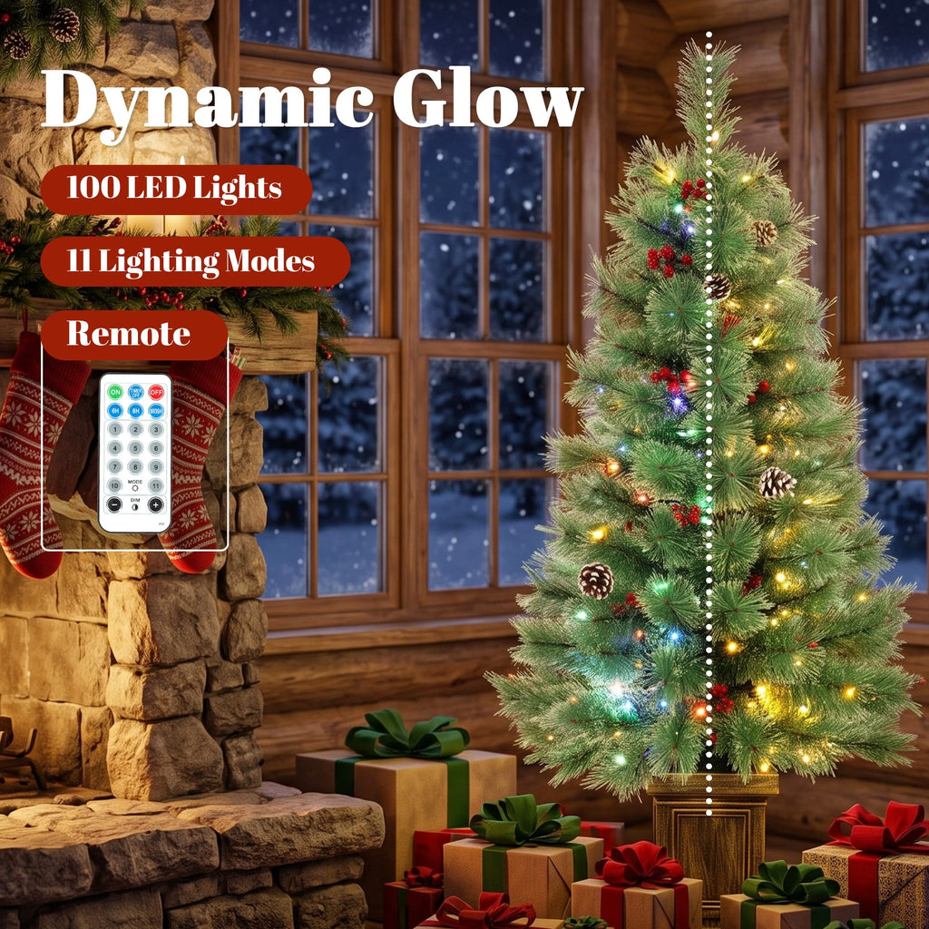 Berryglow feature graphic showing 100 LEDs, dual-color lighting, remote control, and 11 lighting modes