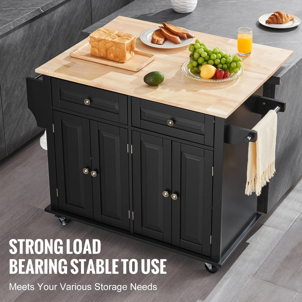 Feathercharm Rolling Kitchen Island