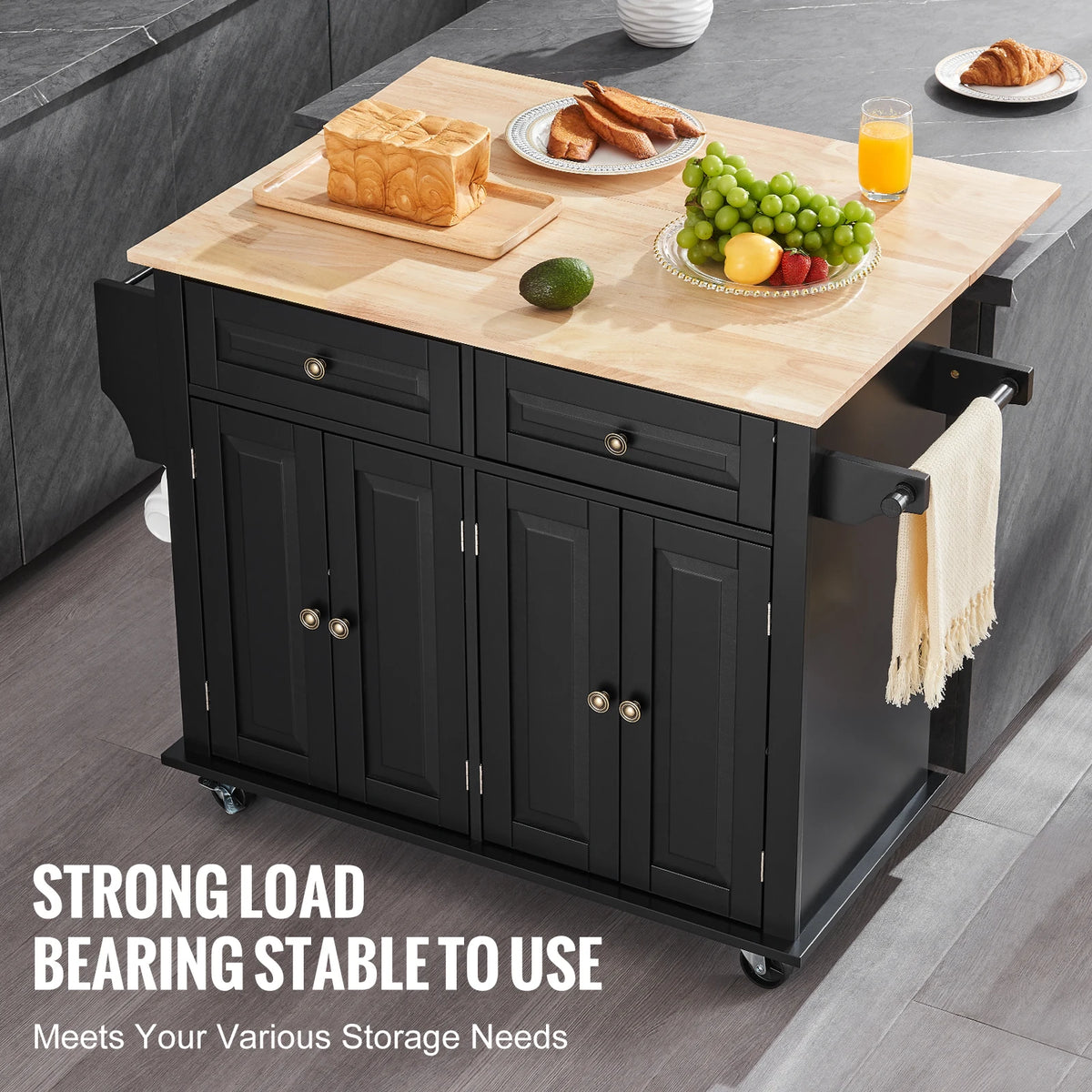 Feathercharm Rolling Kitchen Island