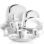 Load image into Gallery viewer, VEWEET Fiona Porcelain Dinnerware Set – 30/60 Pieces, Gray &amp; Black Lines
