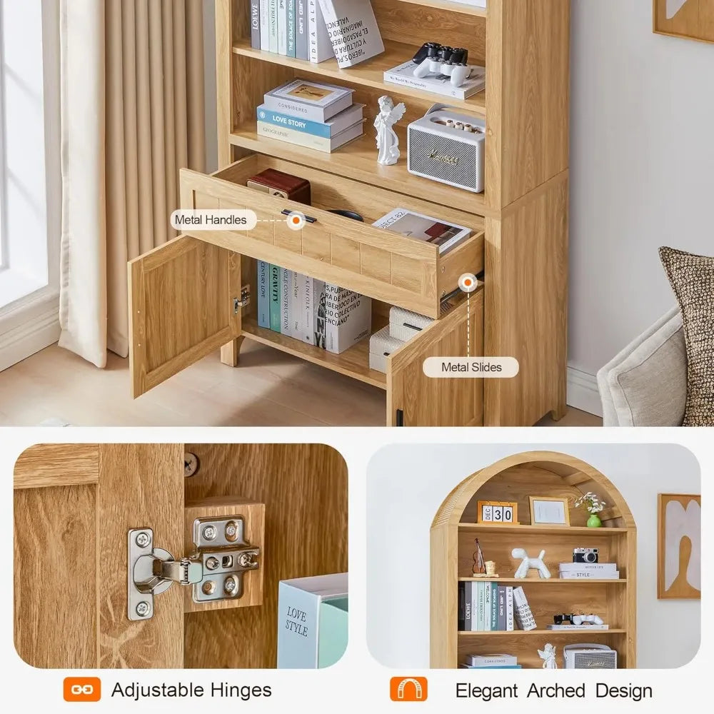 Archbloom Arched Bookcase with Drawer