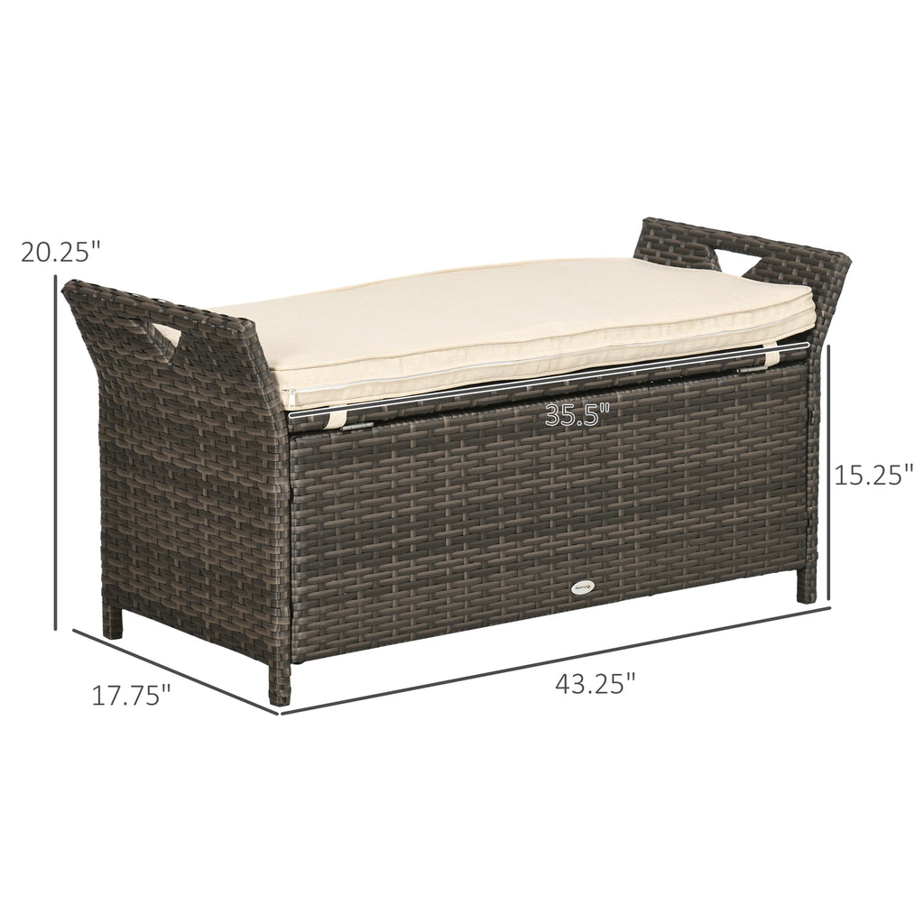 Waverly 29-Gallon Rattan Storage Bench