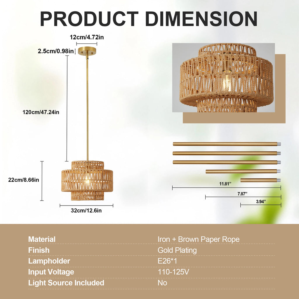 Netherton Woven Rattan Pendant