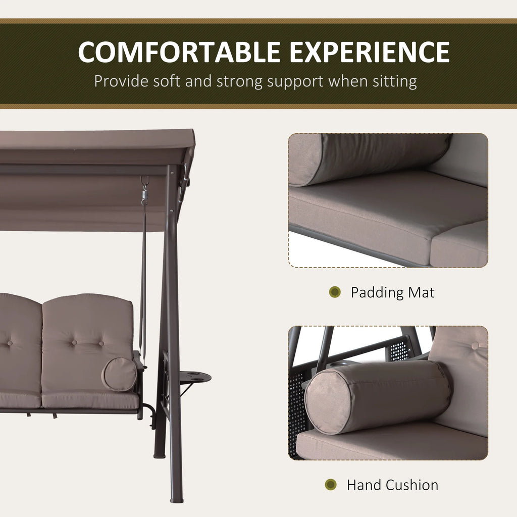 Arcshade Three-Seat Canopy Swing - Brown