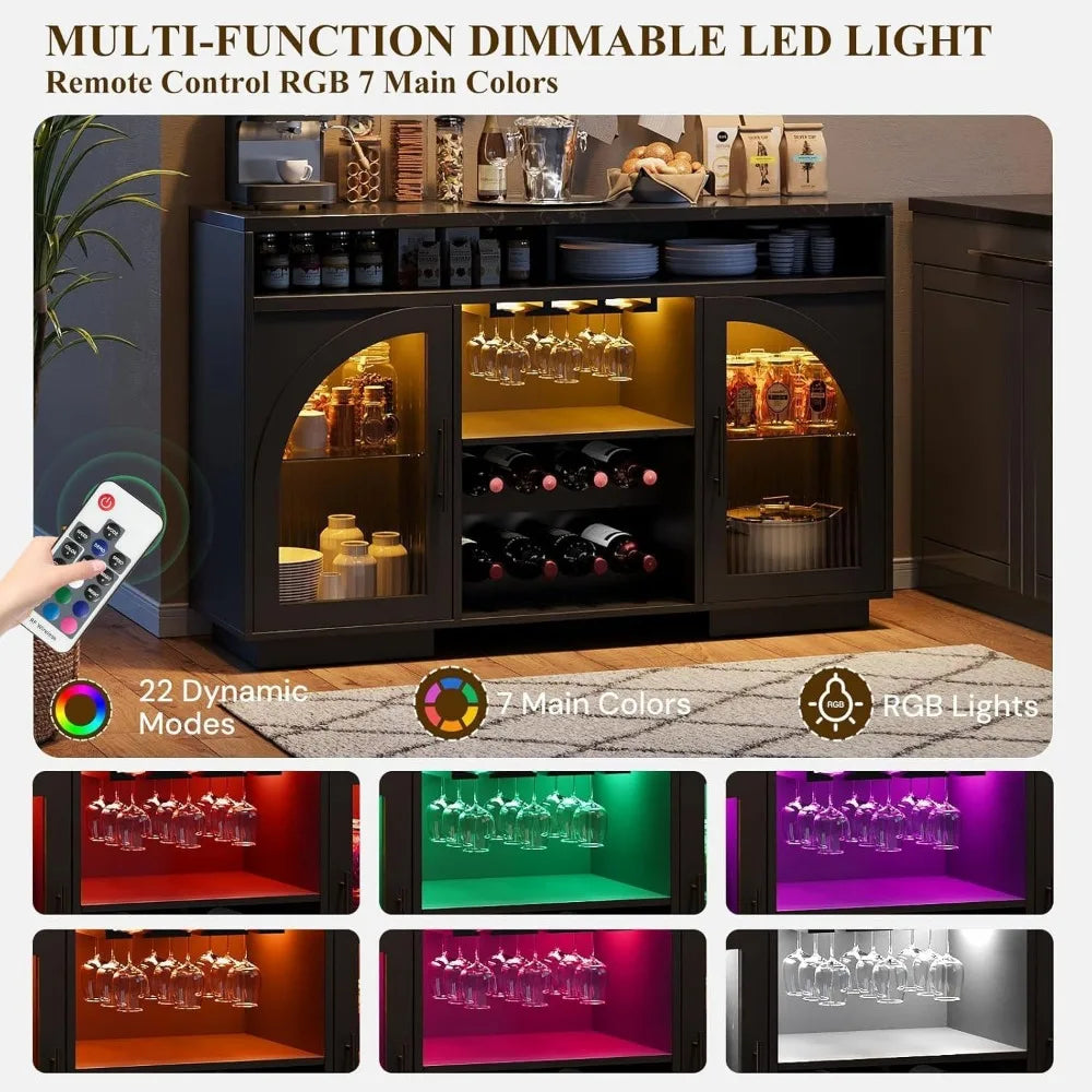 Sideboard Buffet Cabinet with LED Lights
