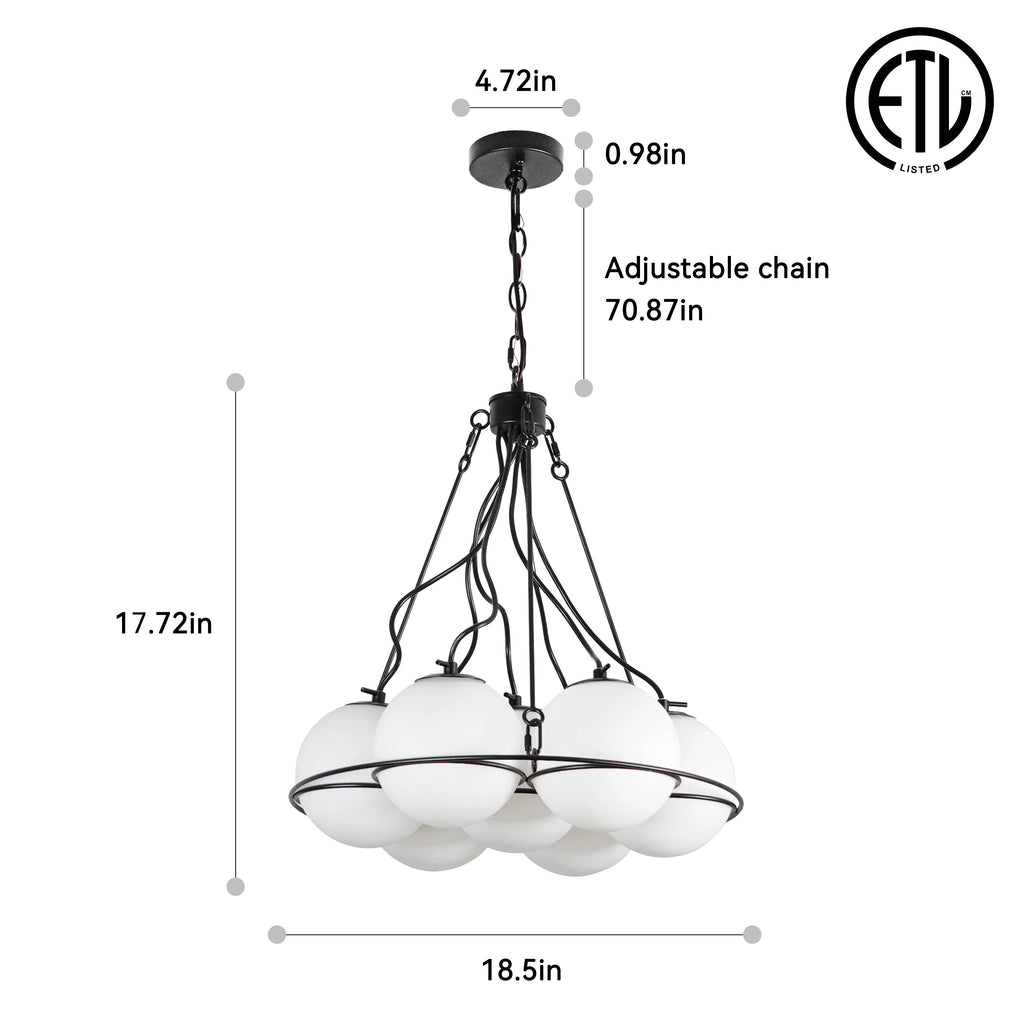 Pearlveil Bubble Glass Pendant – White