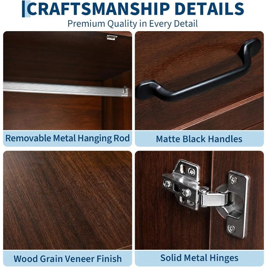 Hardware and wood-grain veneer finish details