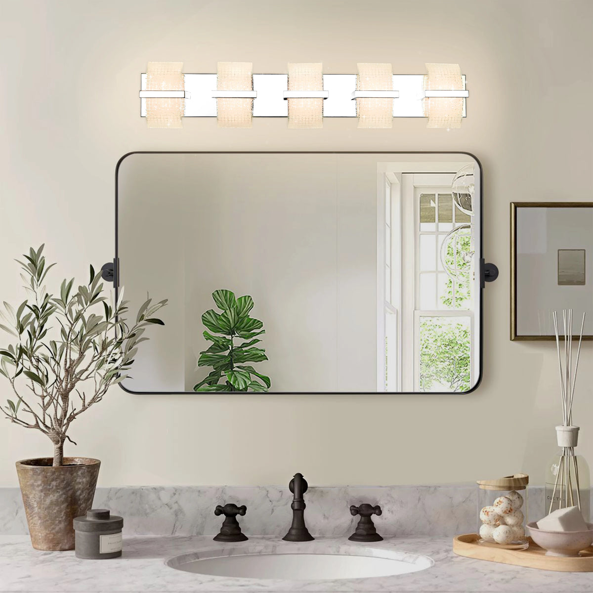 Lunaris Block LED Vanity Light – White