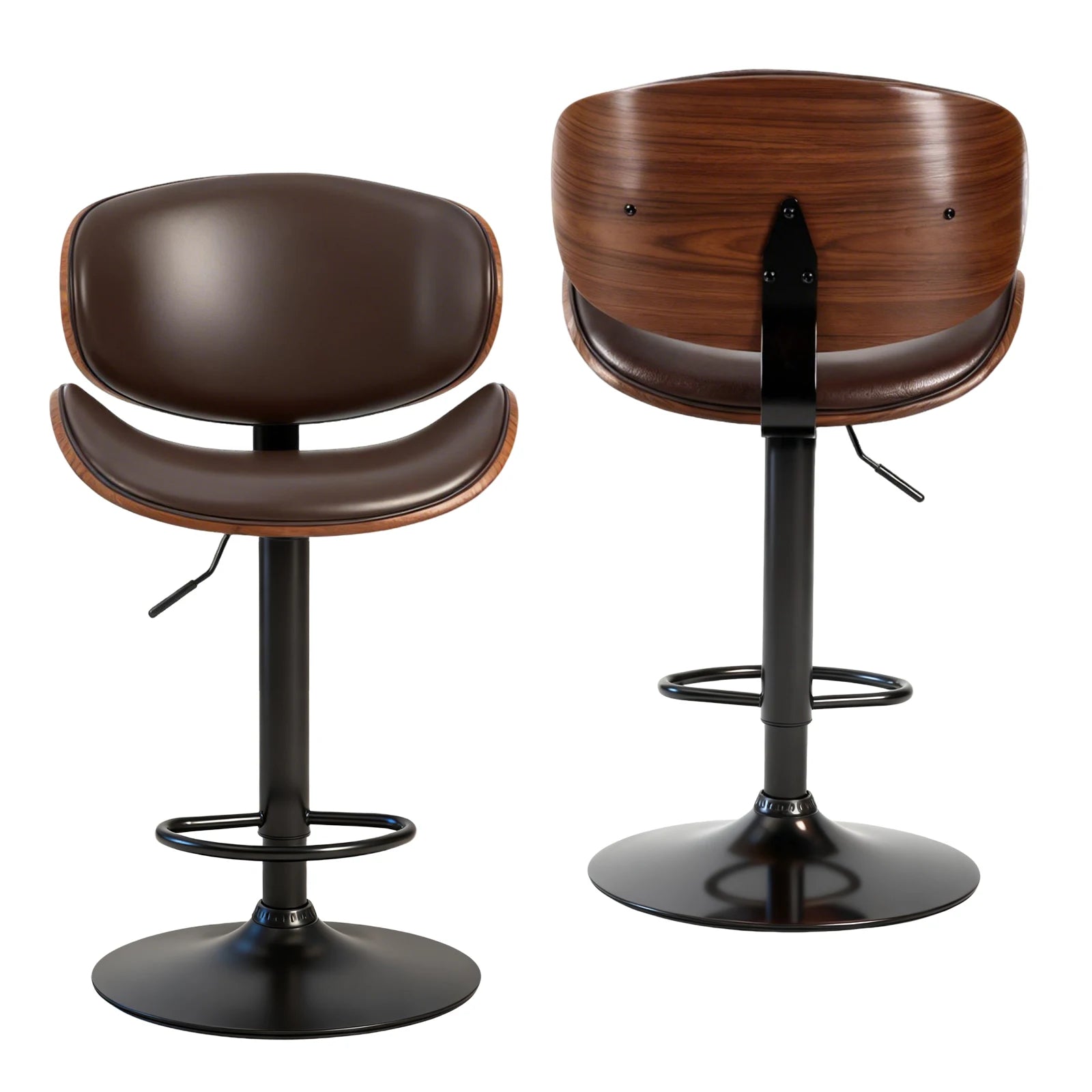 Corbin Bentwood Adjustable Swivel Bar Stools, Set of 2