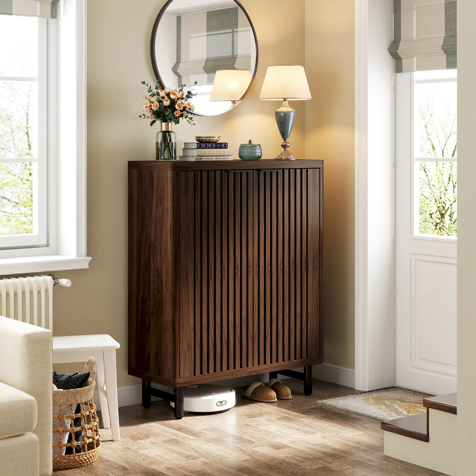 Adisa Louvered Shoe Cabinet