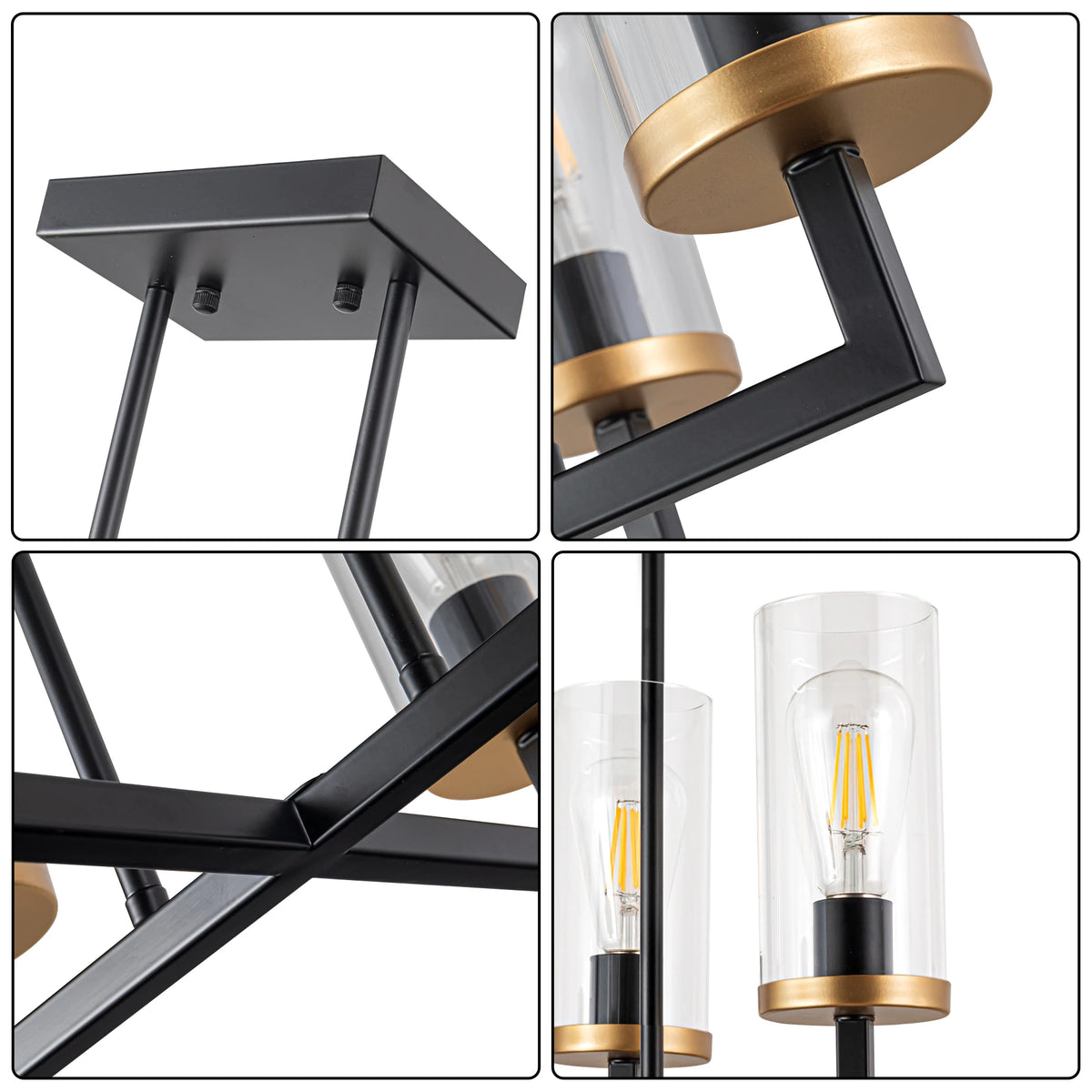 Avelin 4-Light Black Foyer Pendant