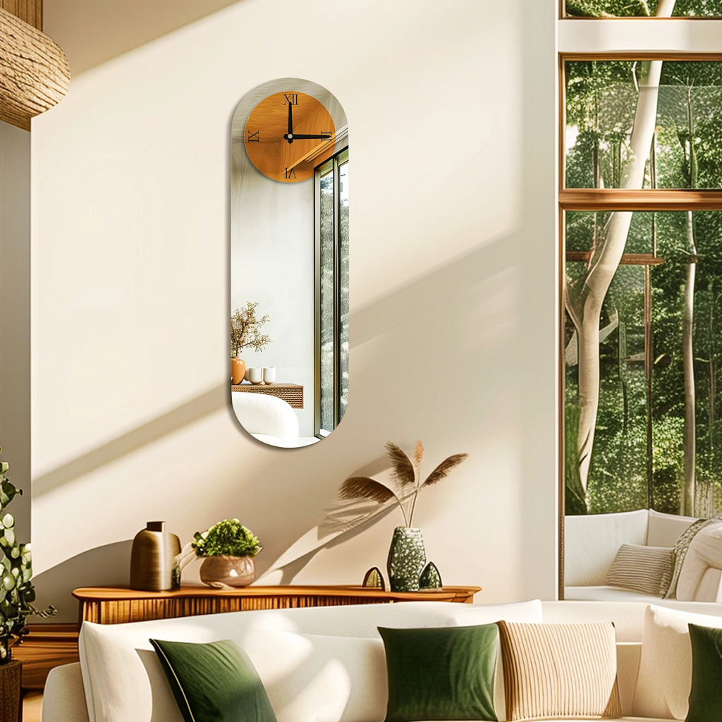 Tempoline Oval Mirrored Wall Clock