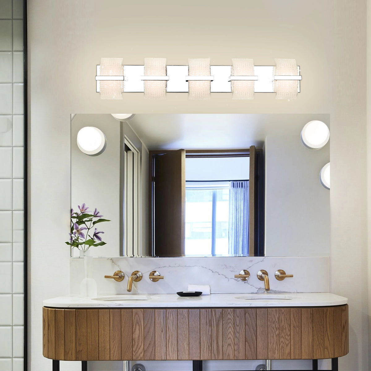 Lunaris Block LED Vanity Light – White