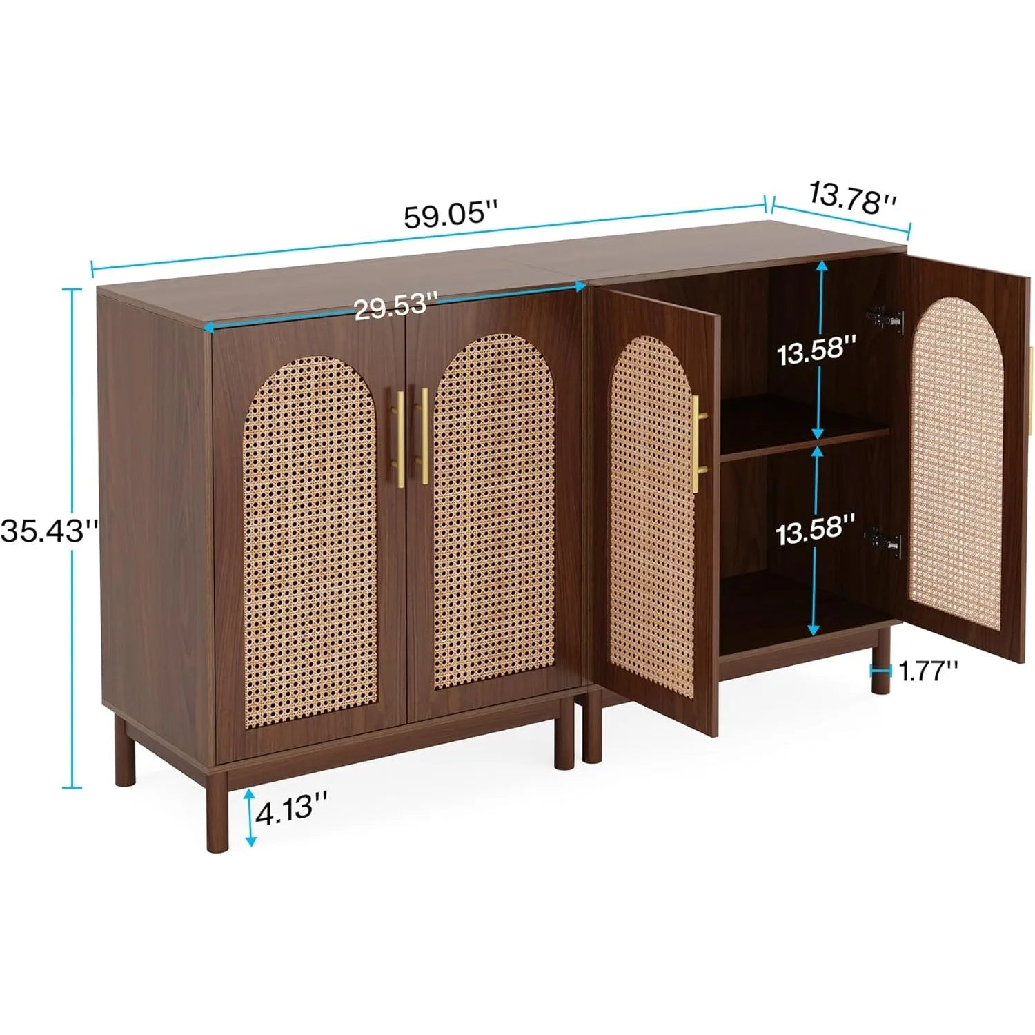 Rattan Sideboard Buffet Cabinet