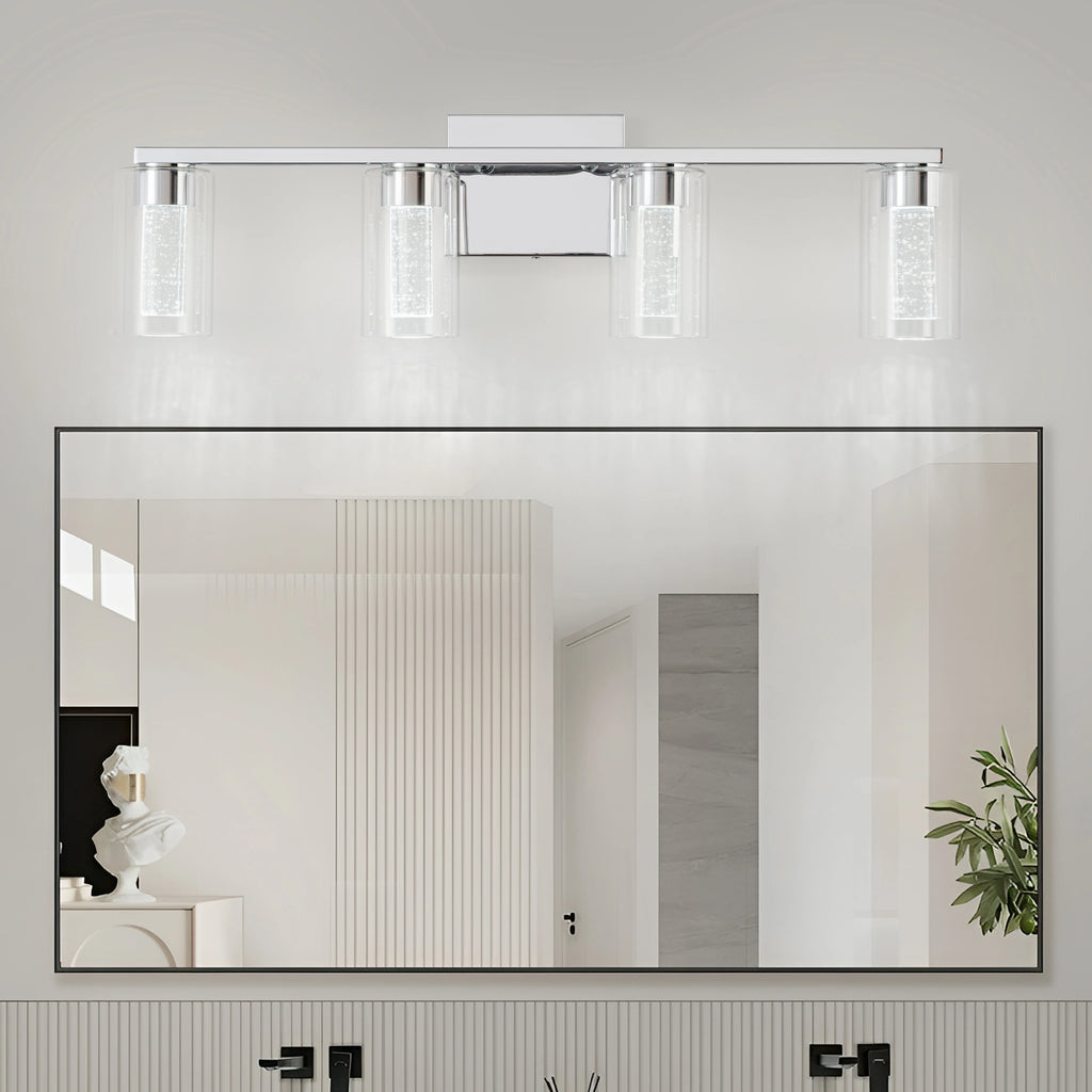 Clarion Four-Light Glass Vanity Sconce