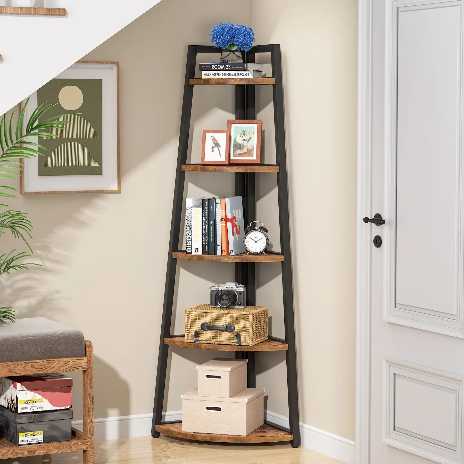 Bastien Five-Tier Corner Ladder Shelf