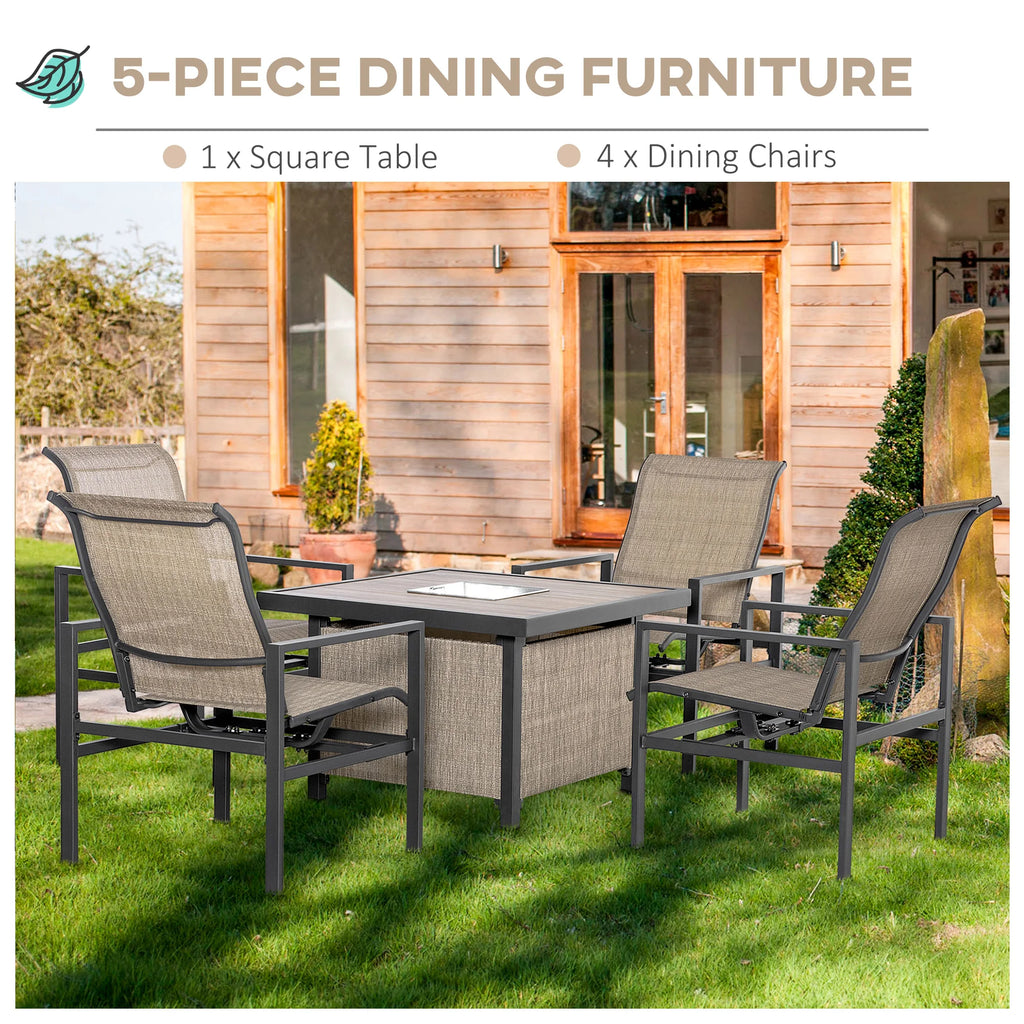 Icebrook Five-Piece Patio Dining Set with Cooler