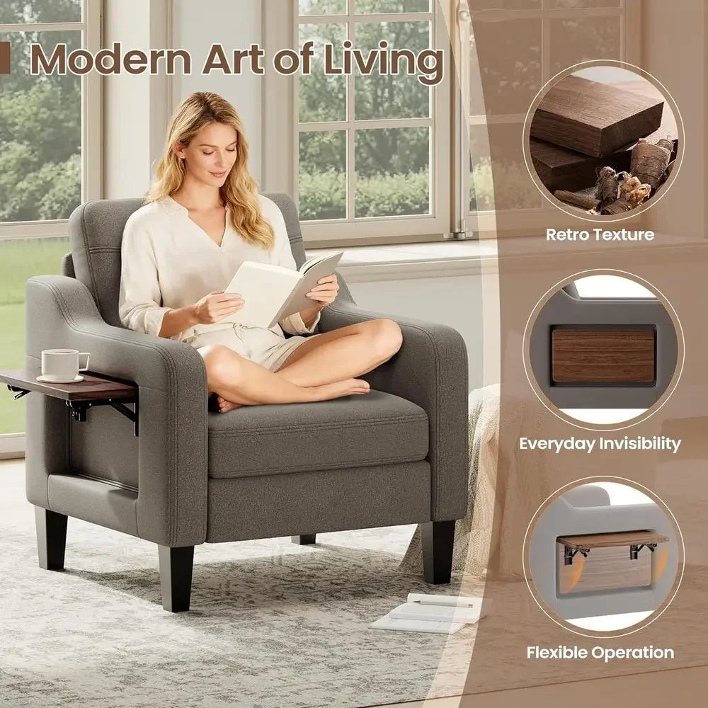Morrowrest attached folding tray details with wood-look texture and opening arrows