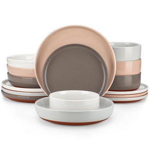 MALACASA Tara Multicolor Stoneware Dinnerware Set – 16/32 Pieces