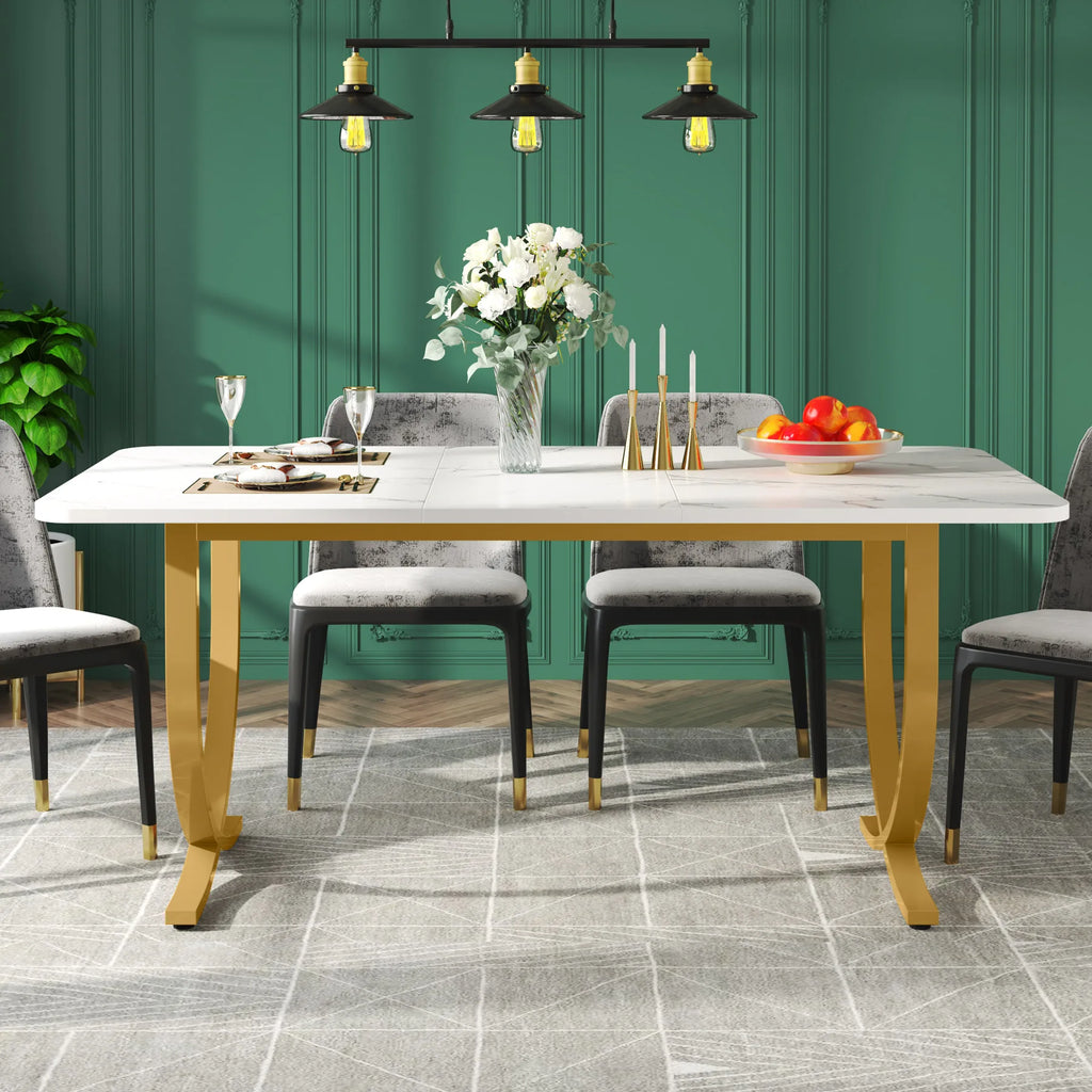 Aureum Faux Marble Dining Table
