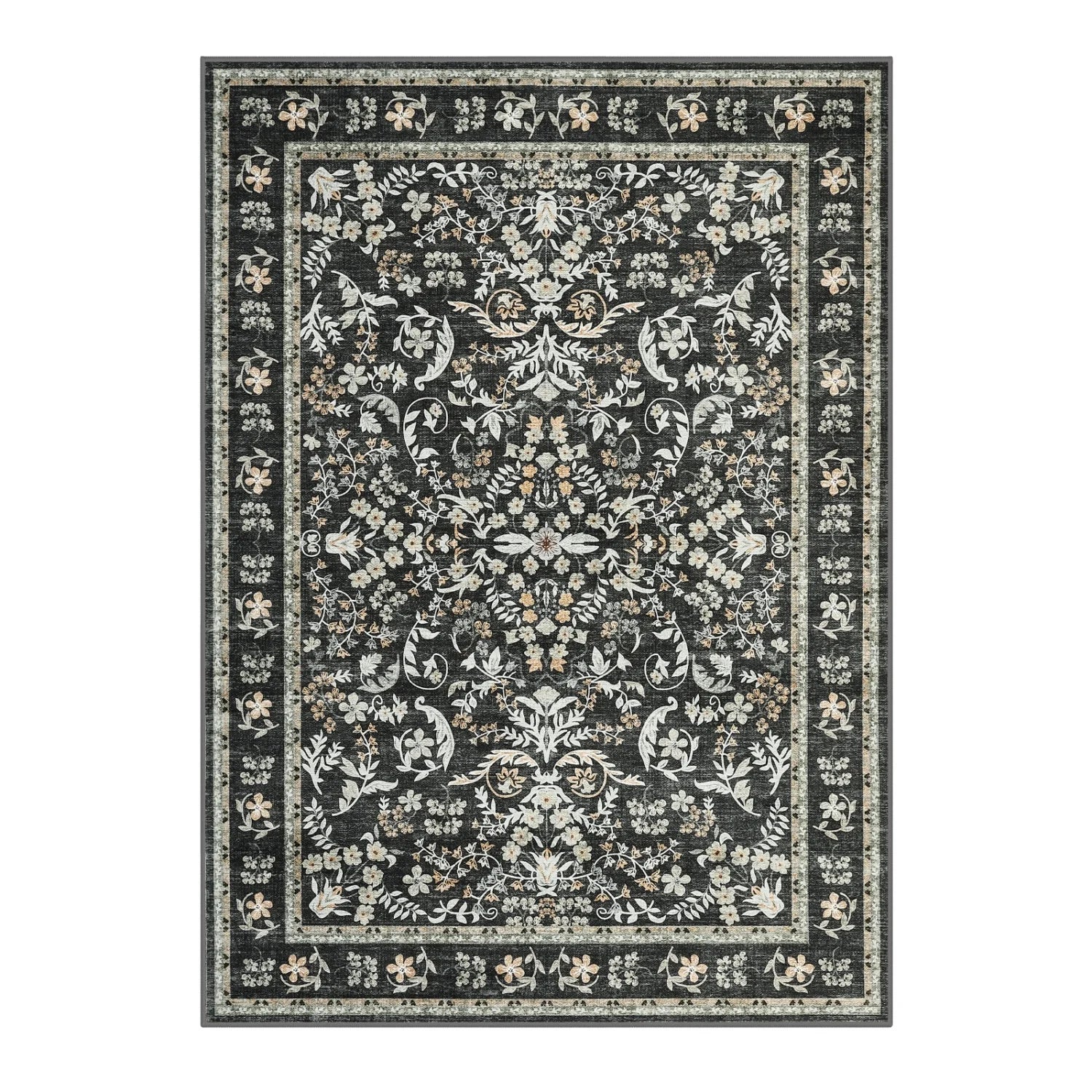 Vireya Washable Floral Area Rug