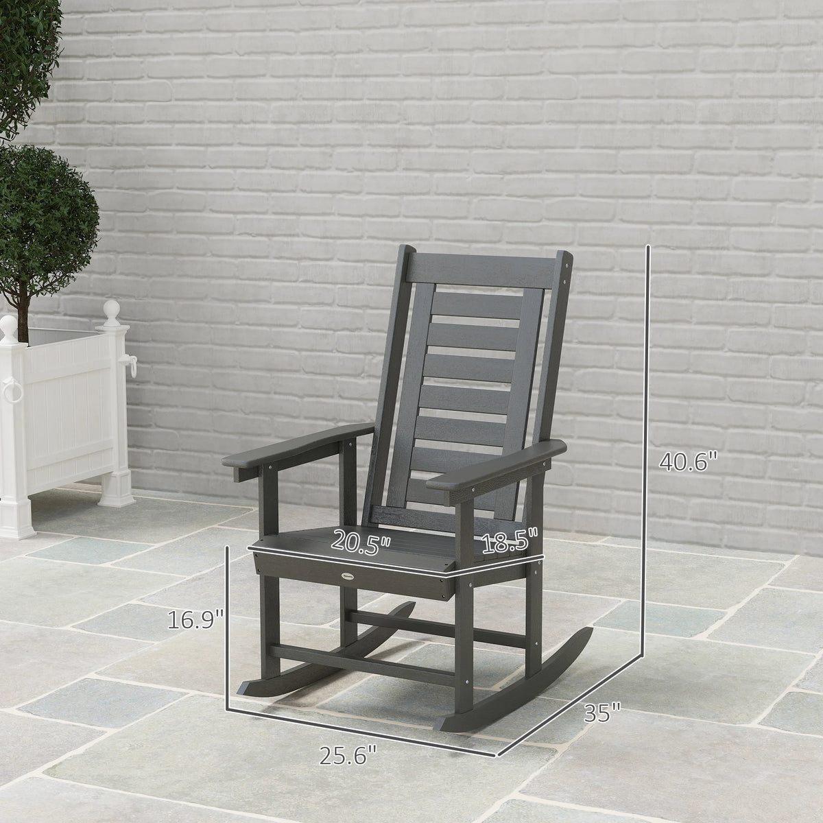 Havenridge HDPE Outdoor Rocking Chairs, Set of 2 – Dark Gray