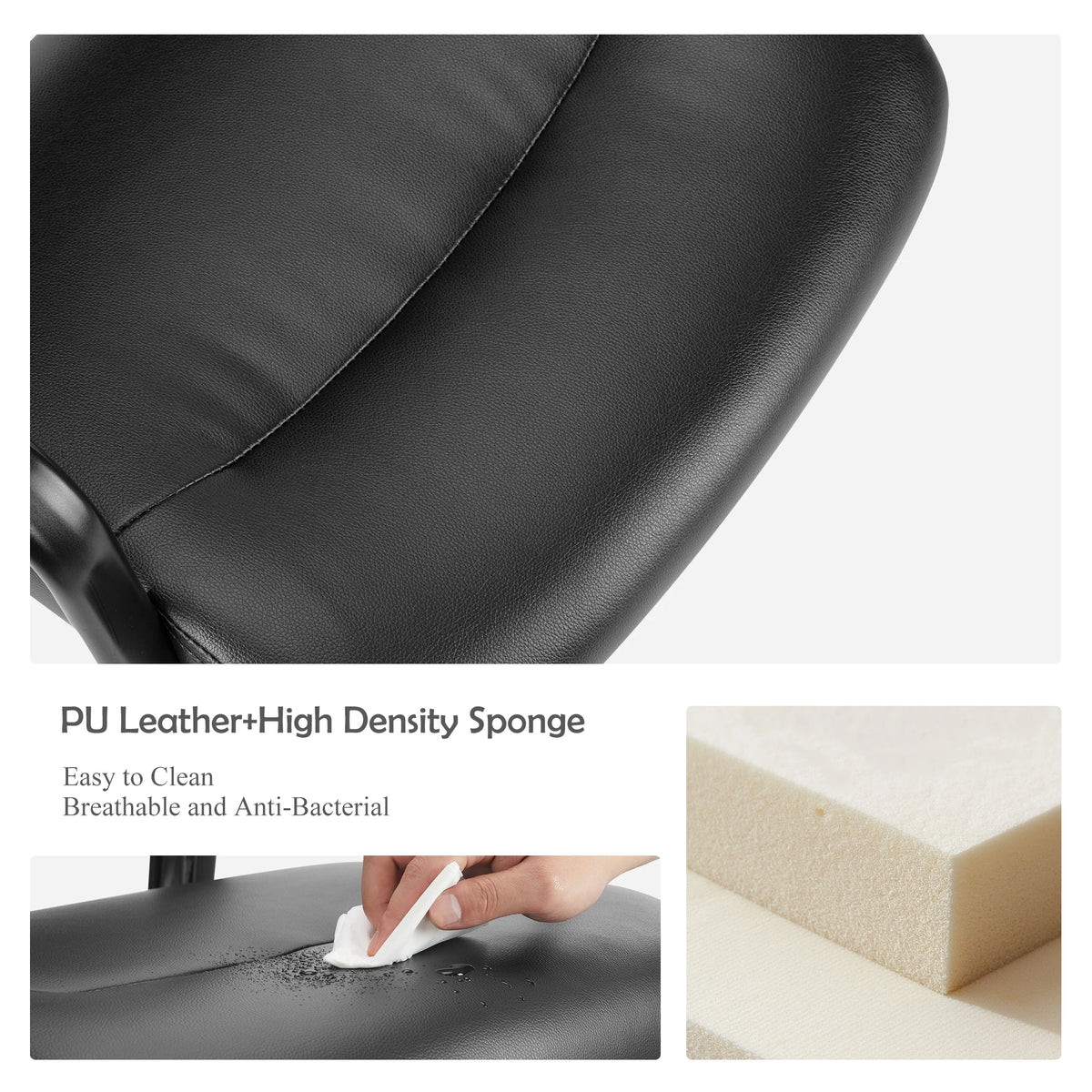 Rippleloom PU leather and high-density sponge upholstery detail