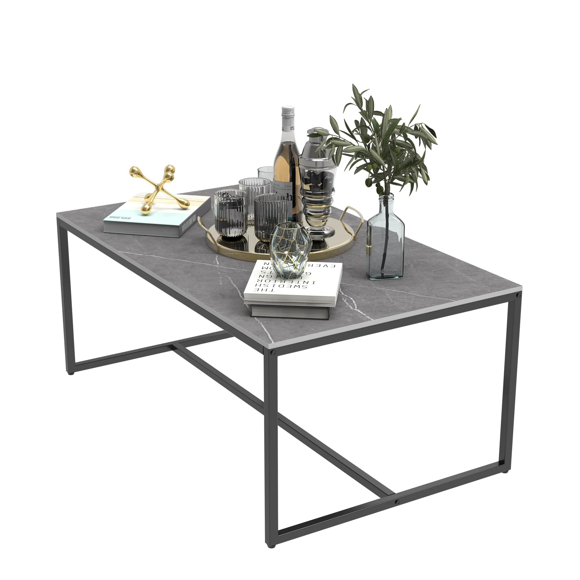 Sintered Stone Minimalist Rectangle Coffee Table