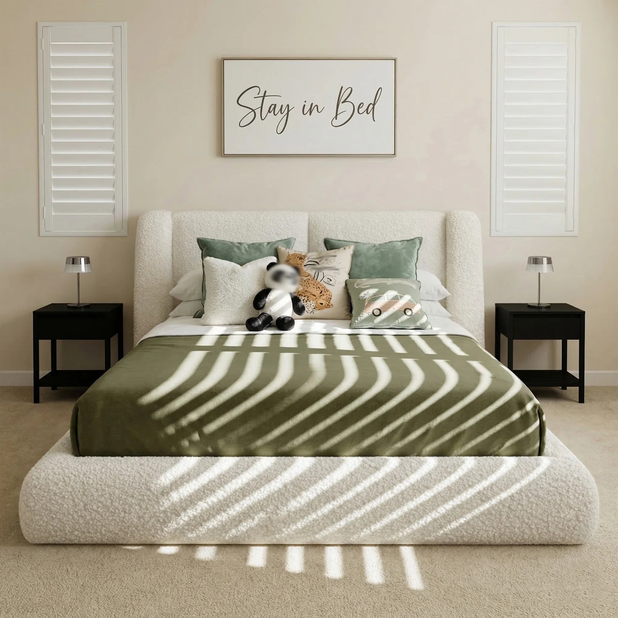 Mirehaven Bouclé Cloud Platform Bed