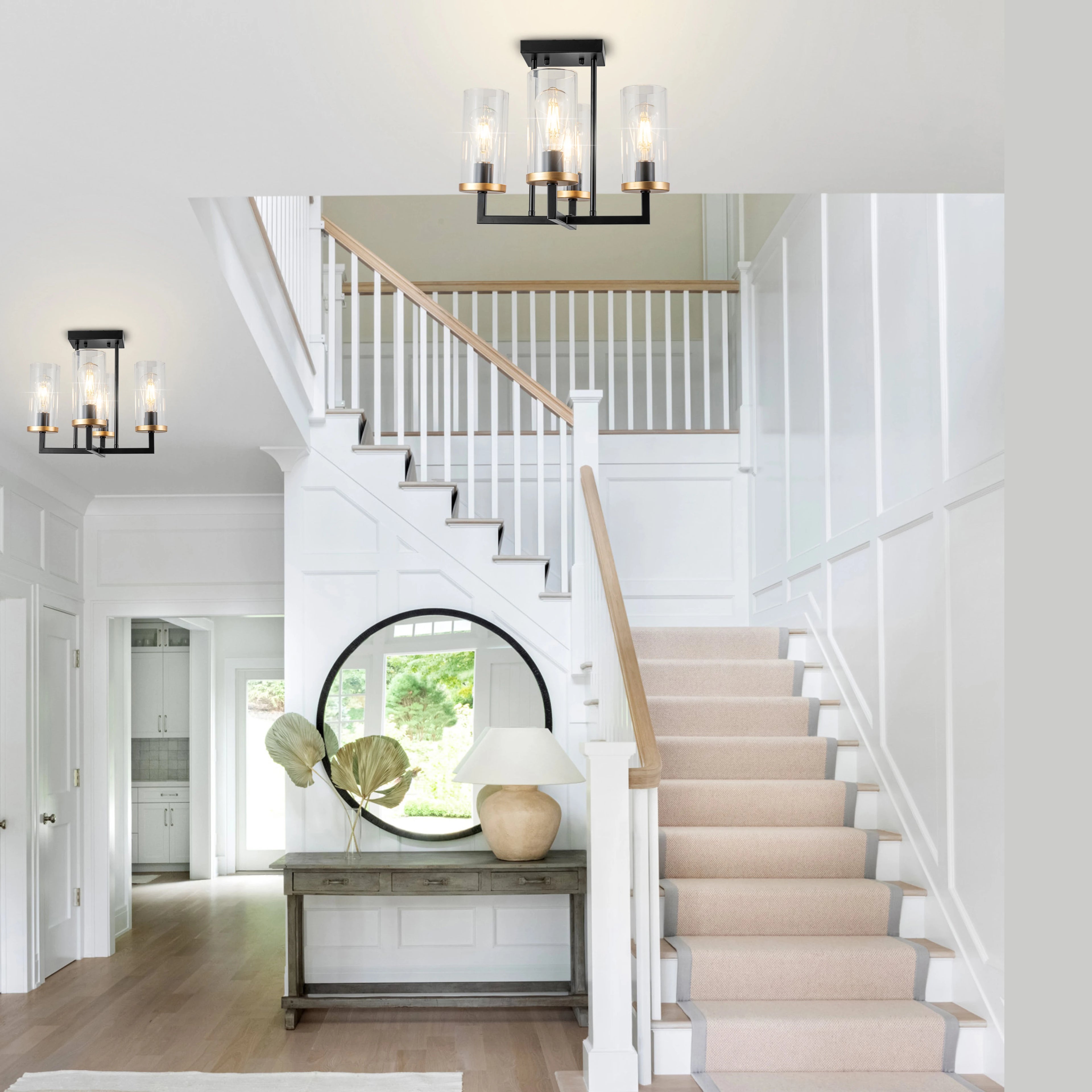 Avelin 4-Light Black Foyer Pendant
